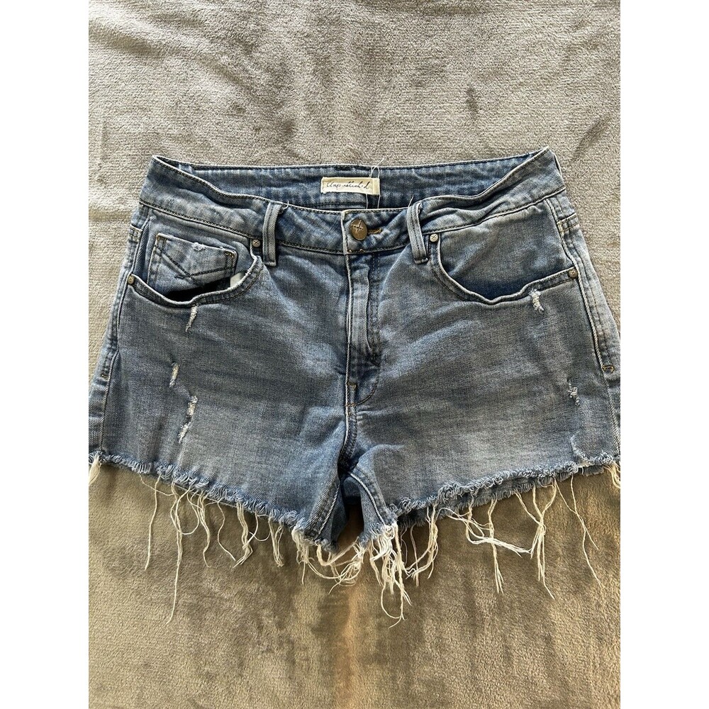 Unpublished Anthropologie Womens Denim Jean Shorts Siz 29 Distressed Frayed Hem
